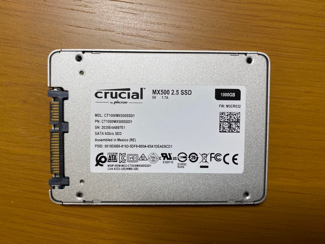 Crucial MX500 内蔵SSD 2.5インチ 1TB