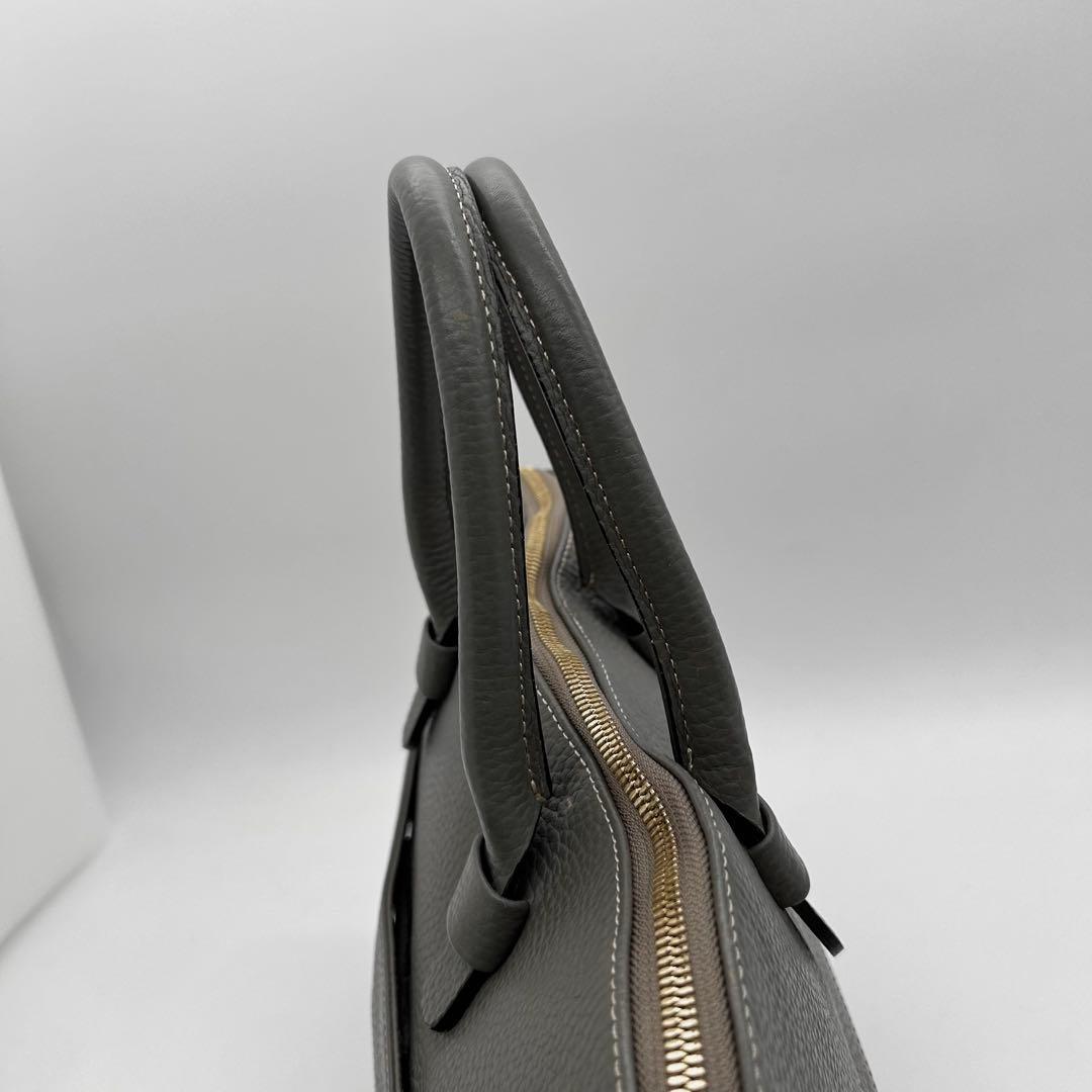 美品　トフアンドロードストーン　ビジネスバッグ　2way　グレー　レザー　A4◎