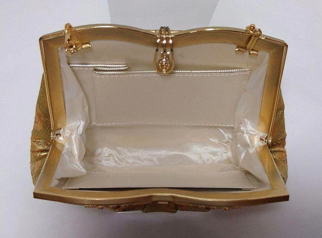 西陣 錦糸グリーン地 丸紋 バック 錦地鼻緒 の グリーン草履 セット