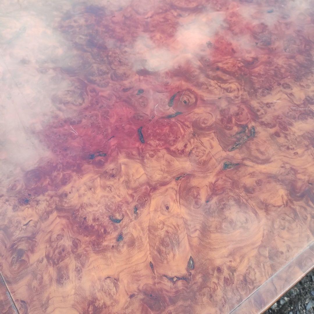 赤褐色 木製座卓 玉杢