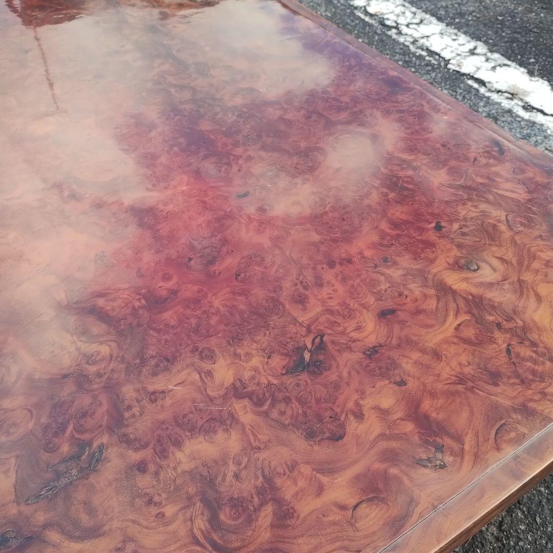 赤褐色 木製座卓 玉杢