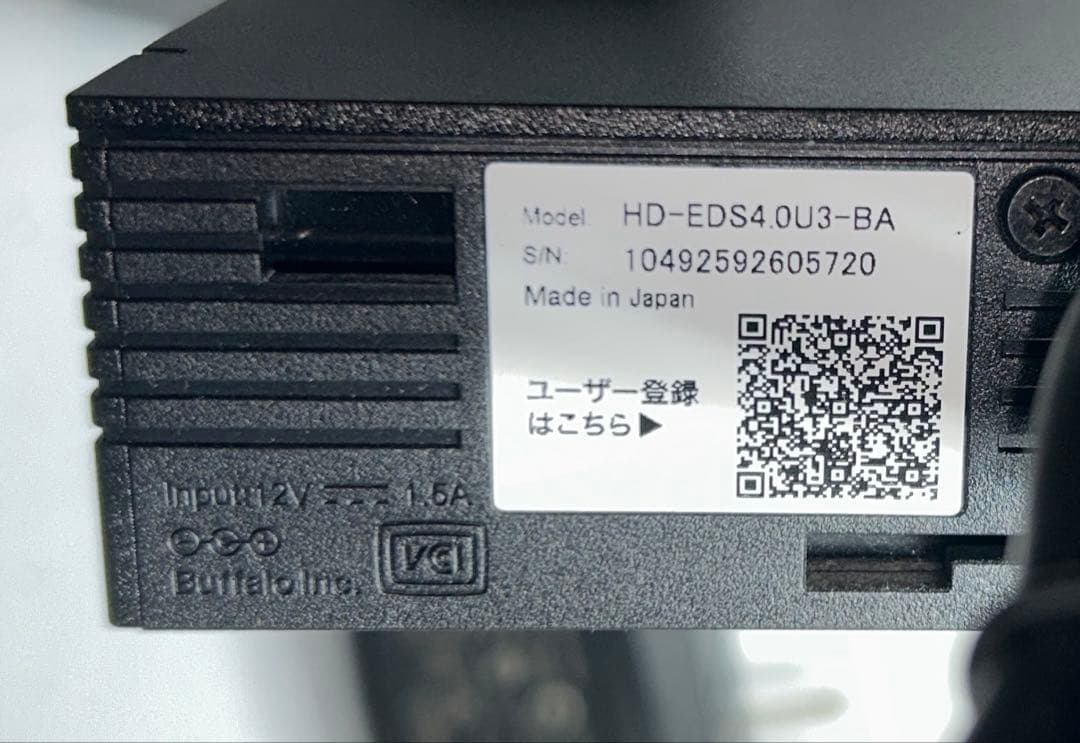 BUFFALO HD-EDS4.0U3-BA 外付けハードディスク　4TB