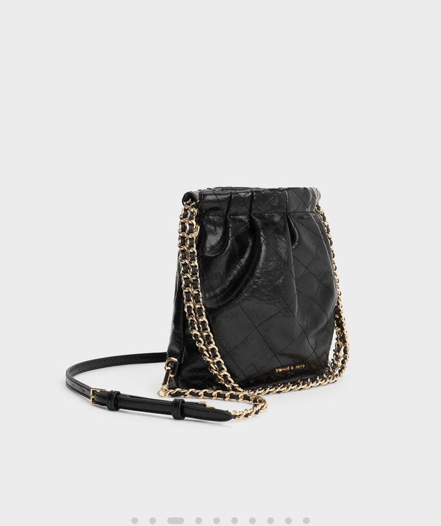 CHARLES & KEITH Duo ショルダーバッグ ブラック