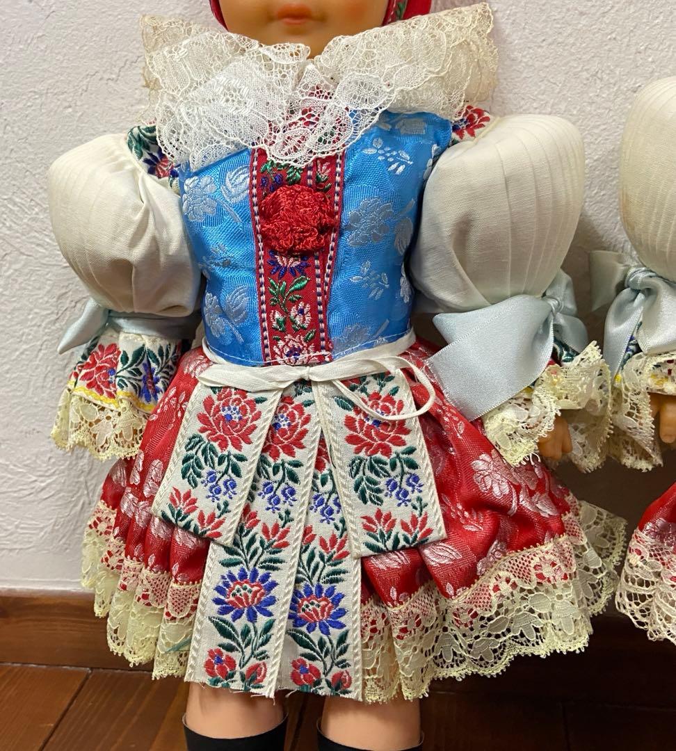 チェコ人形　ハンドメイド　民族衣装　2体　アンティーク　レトロ　スロヴァキア