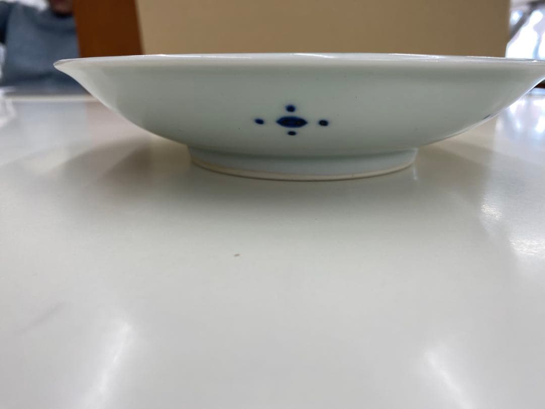 岩永浩 作 染付青海波うさぎ文皿 2枚セット