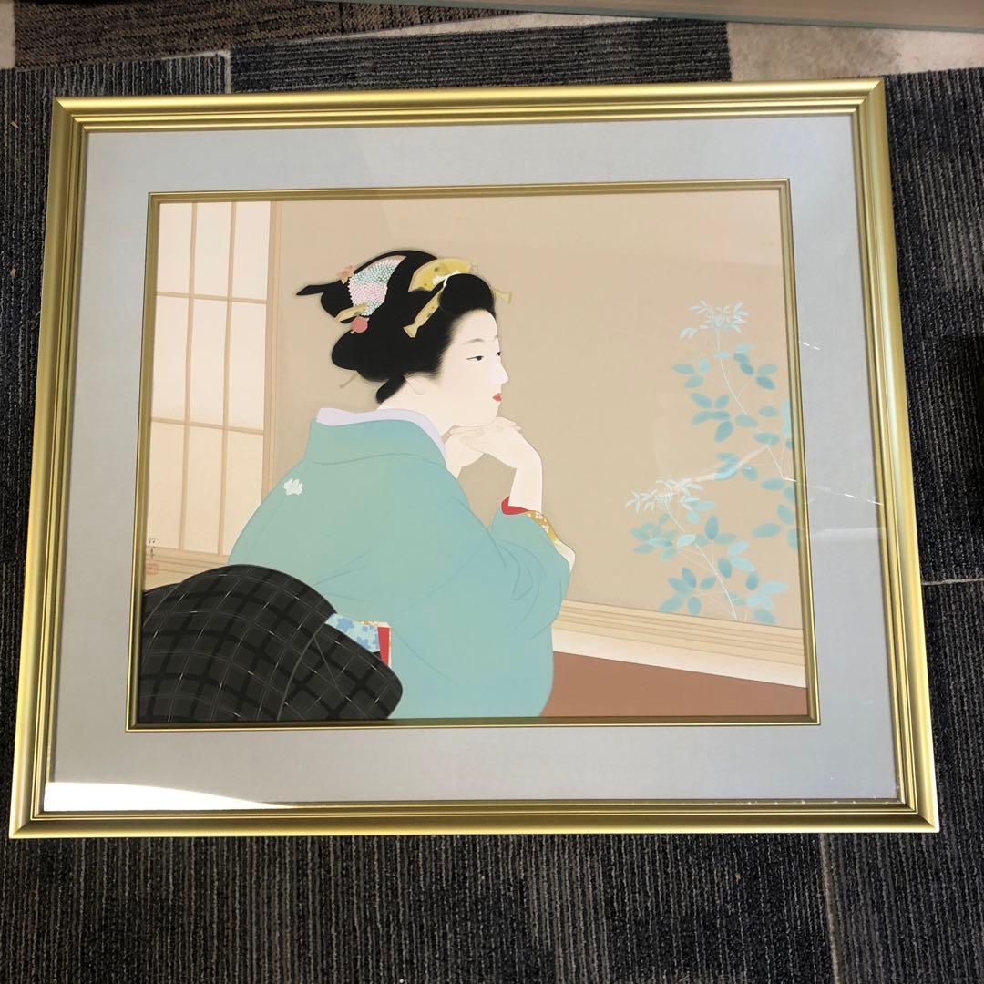 女性の肖像 日本画 金色フレーム