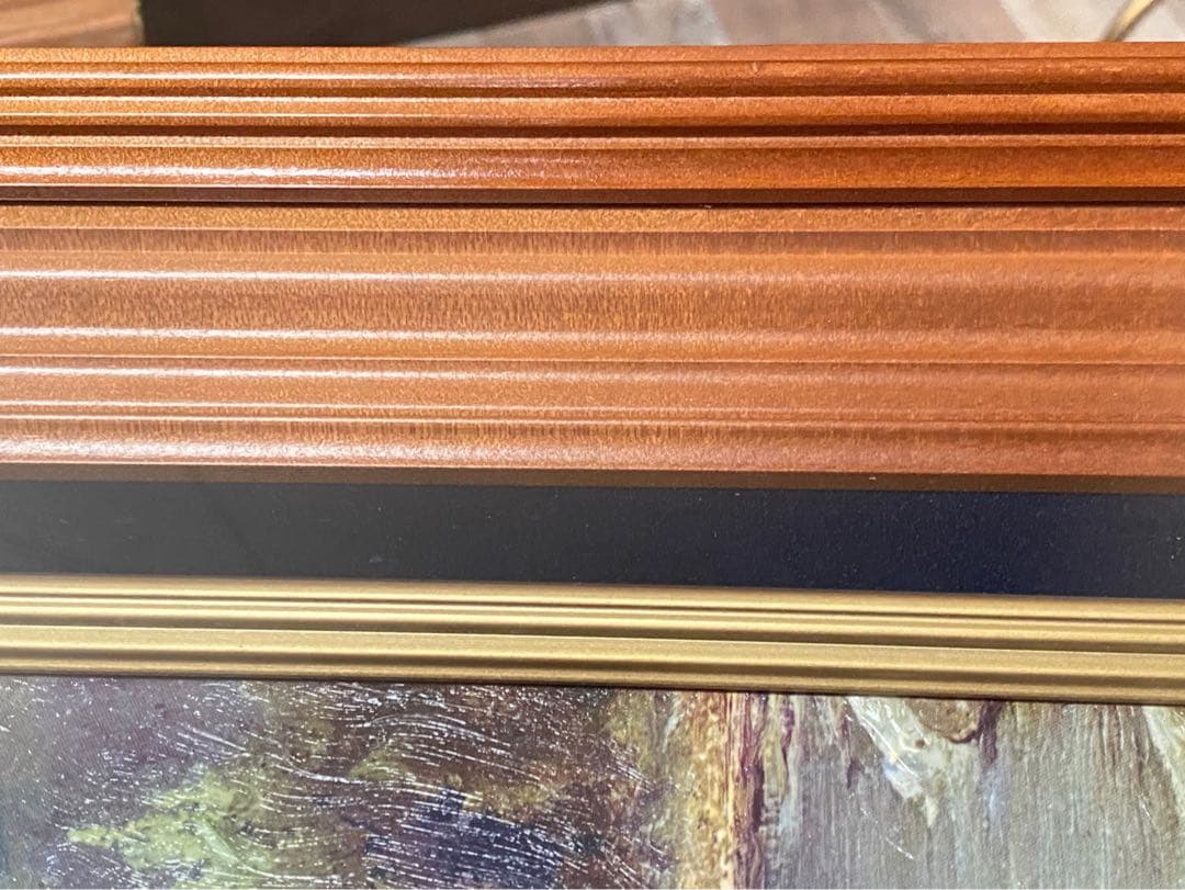 ロバートウッド 山と小川 風景画 絵画 油彩 油絵 インテリア 額縁