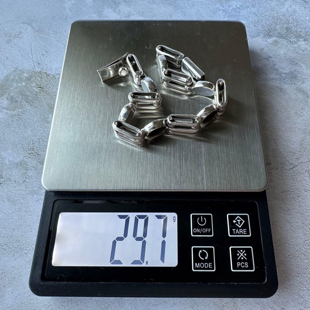 ヴィンテージ オニキスリンクブレスレット シルバー925 メキシコ製