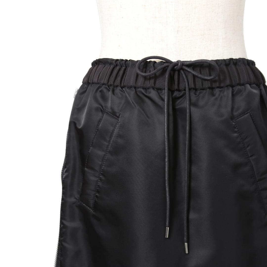 sacai サイドプリーツ MA-1 スカートNylon Twill Skirt