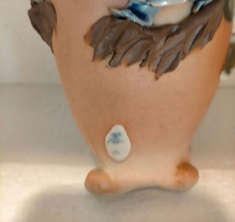 希少　隅田焼 石黒香々 高浮彫人物 花瓶 アンティーク 里帰り