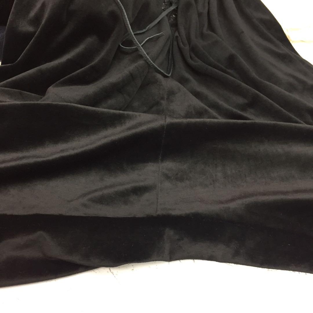 Y2K 古着 if six was nine 鹿革×ベロア編み上げサルエルパンツ