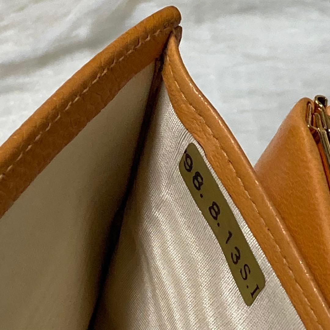 希少　美品　CHANEL シャネル　二つ折り　がま口　キャビアスキン　箱　黄色