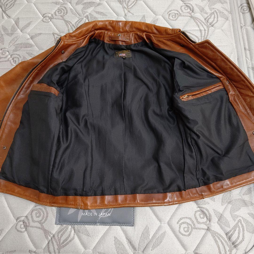 VANSON バンソン ENF エンフィールド 茶 36 ライダース 革ジャン