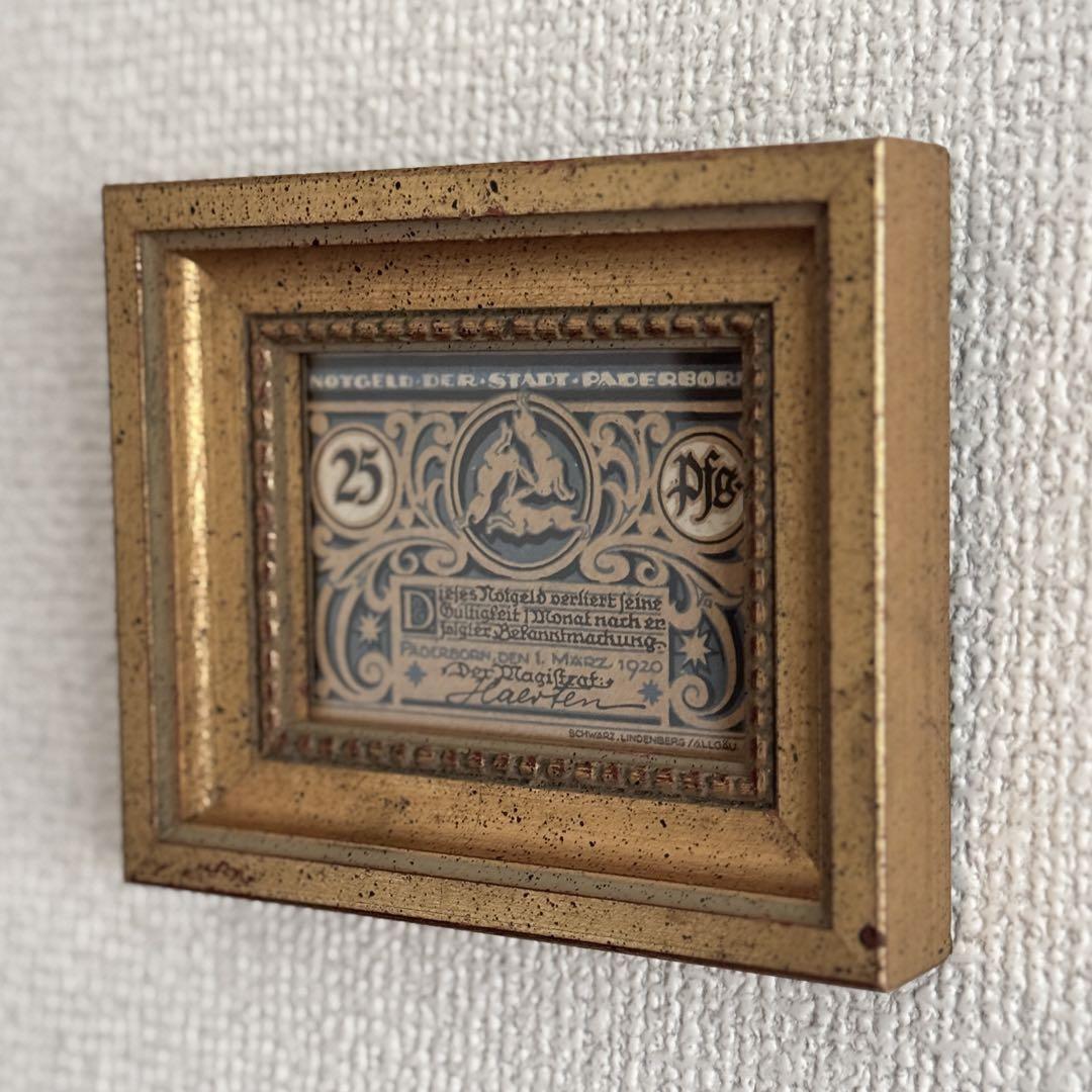 本物保証 アンティーク額装＋希少ノートゲルト2点セット ~北ドイツの歴史と芸術~