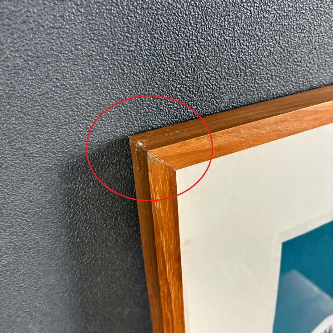 畦地梅太郎「鳥とともに」木版画 直筆サイン入り 1969年作 山男 版画家