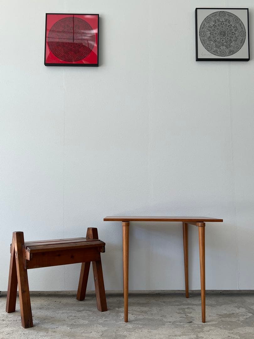 最終セール 70's 山口木材工芸 サイドテーブル チーク×ビーチ材｜送料込