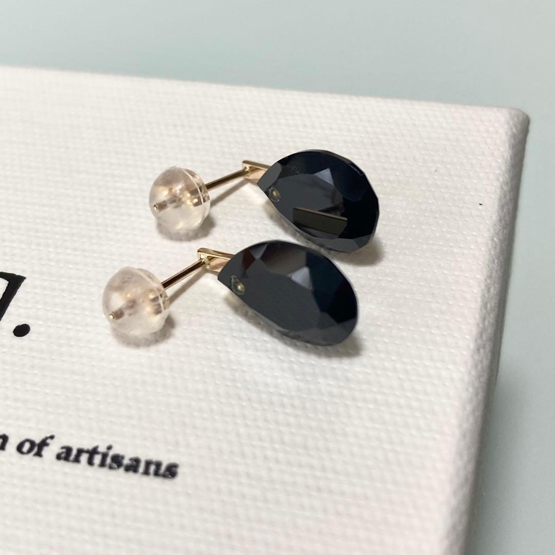 anq. K10 オニキス ピアス モード 現行品