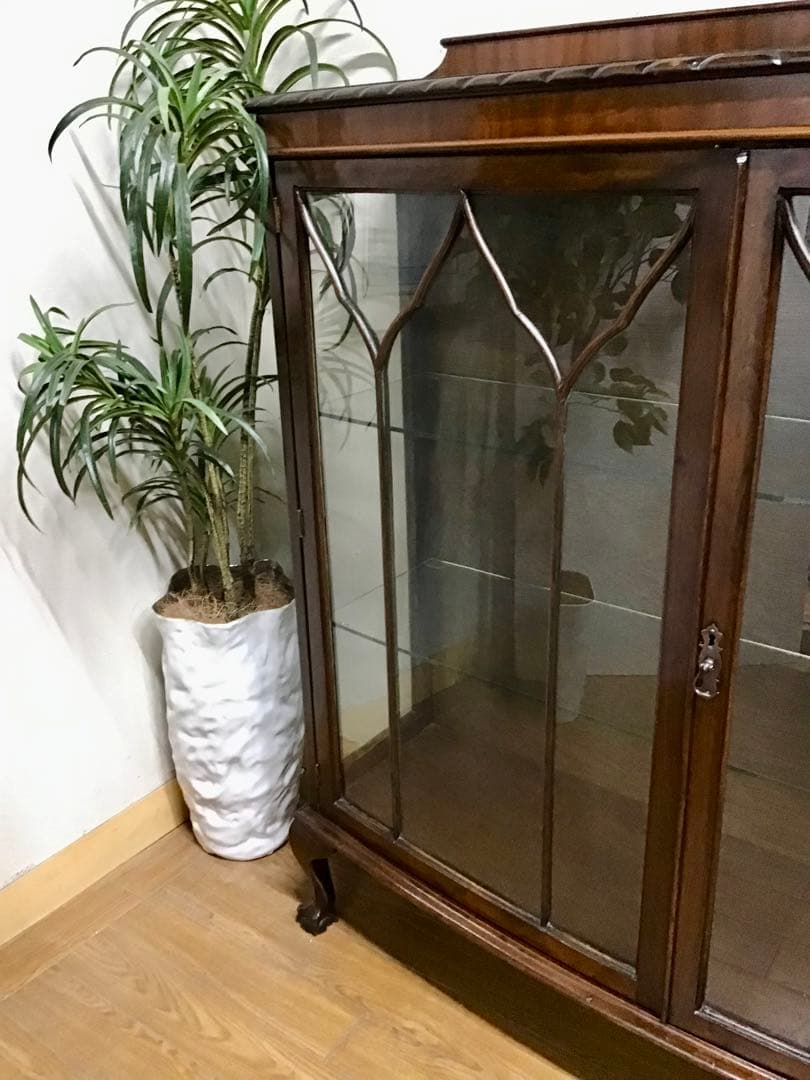 管220☆イギリス製☆アンティーク☆チャイナキャビネット☆マホガニー