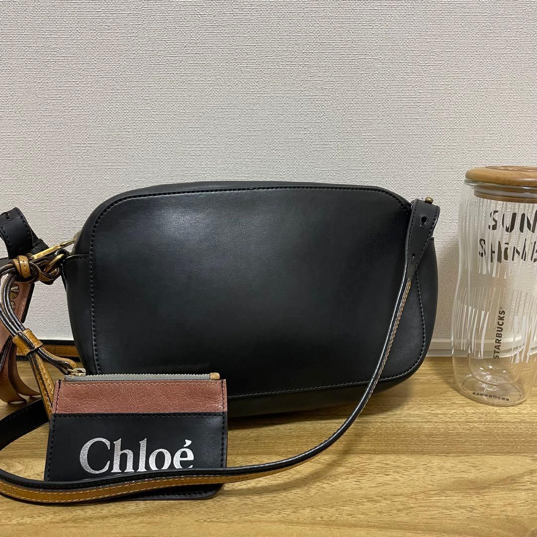 《極美品》Chloe（クロエ） レザー ショルダーバッグ ブラック 黒