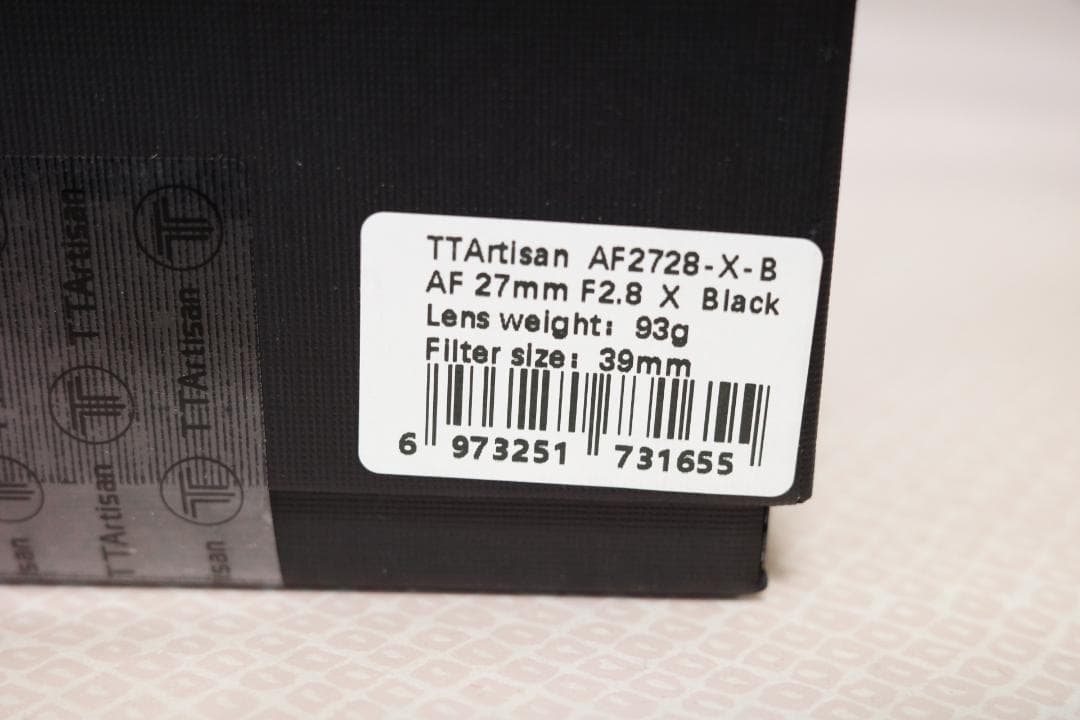 訳あり新品 TTArtisan AF 27mm F2.8 Xマウント ブラック