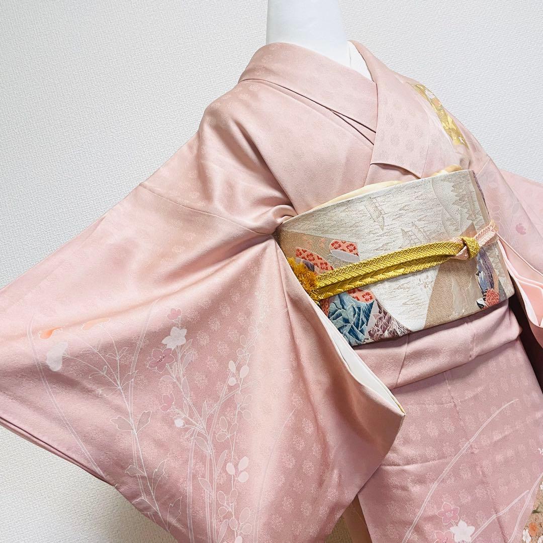ピンク 友禅 4点 フルセット 訪問着 入学式 卒業式 入園式 春 秋 冬