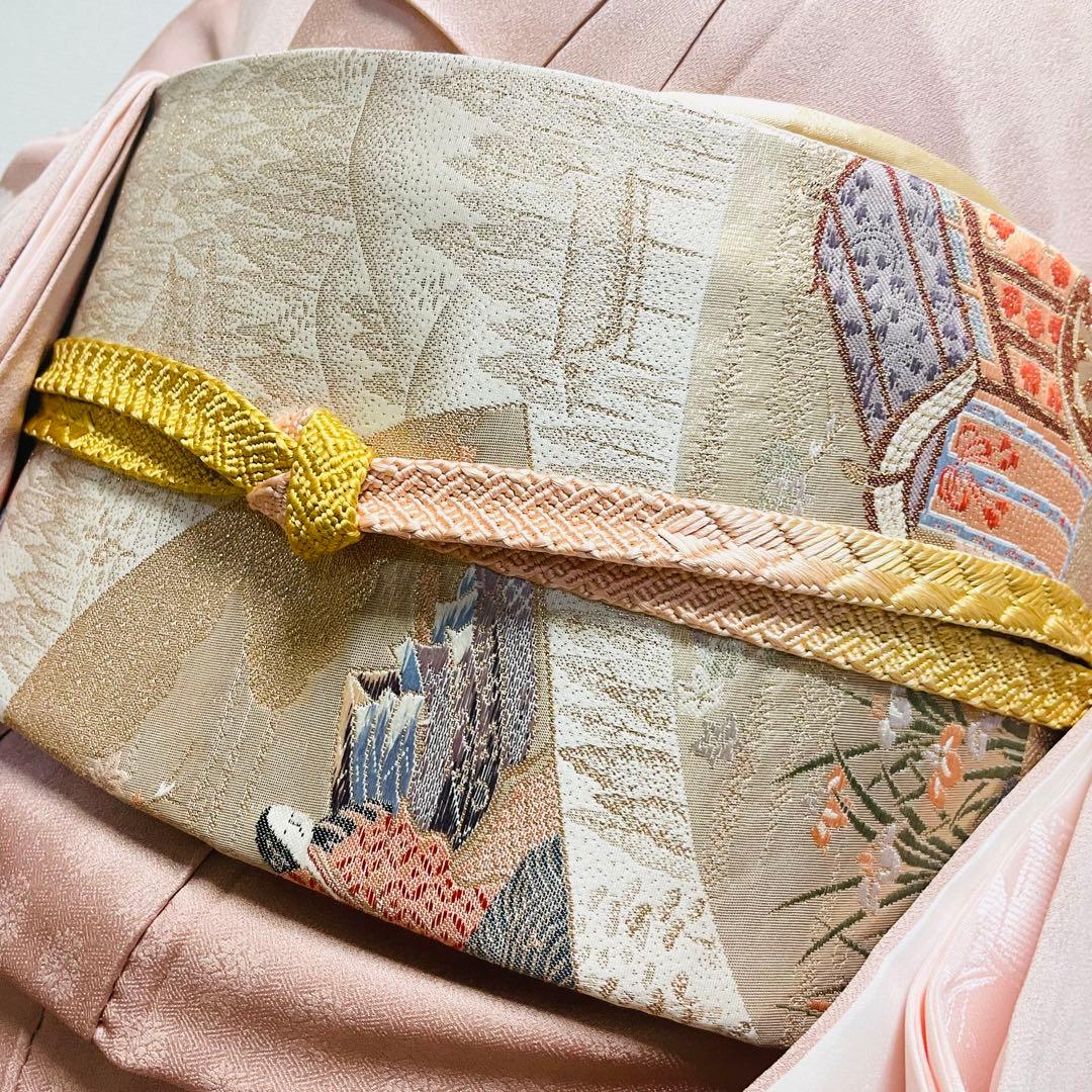 ピンク 友禅 4点 フルセット 訪問着 入学式 卒業式 入園式 春 秋 冬