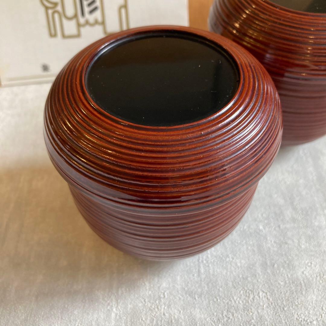 平安象彦 河太郎碗 吸物碗 溜塗　5客セット