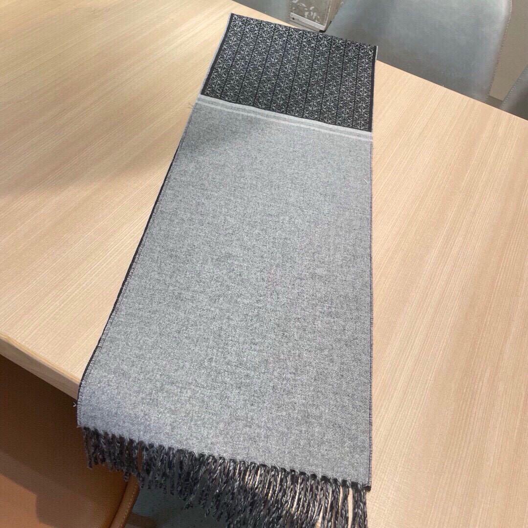 マフラー 30×182cm グレー ブラック