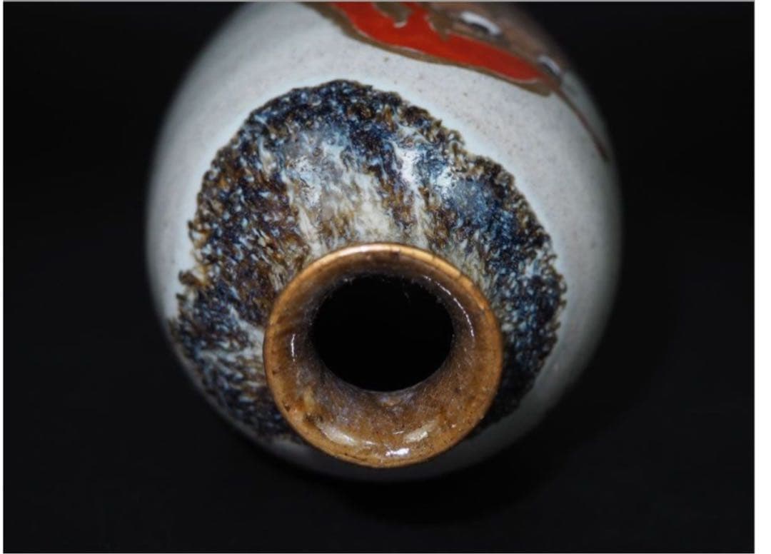 送料無料　九谷焼　九谷納？造　達魔文酒器　時代物　希少