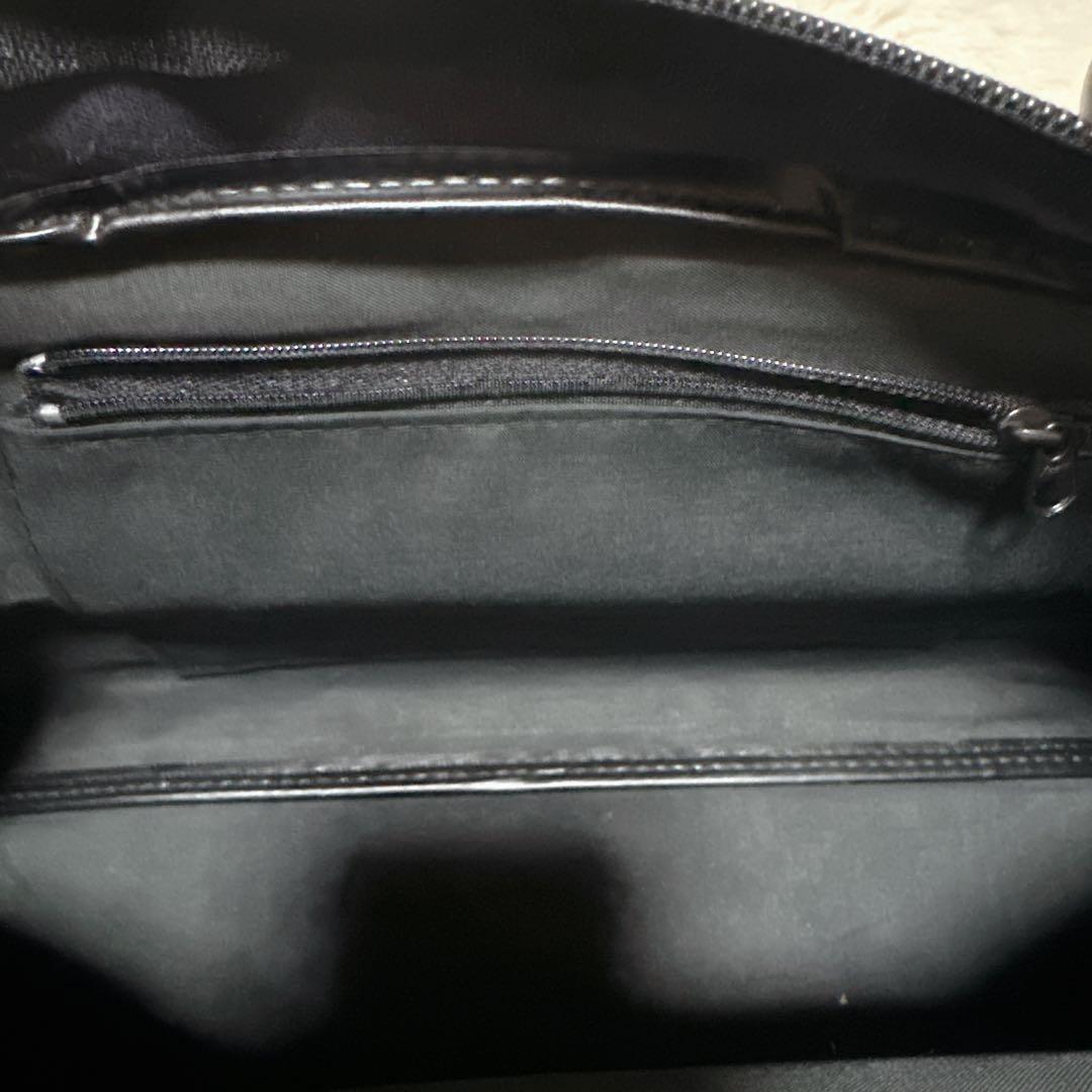 【美品】利休　和装用バッグ ストライプ模様 木製ワンポイント