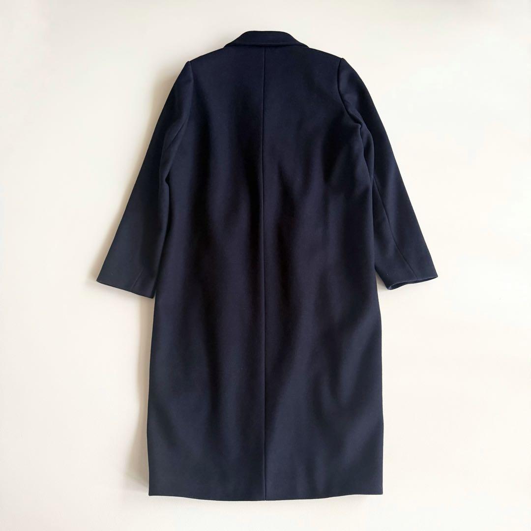 【エンフォルド】チェスターコート ロング 38 日本製 ネイビー 変形デザイン