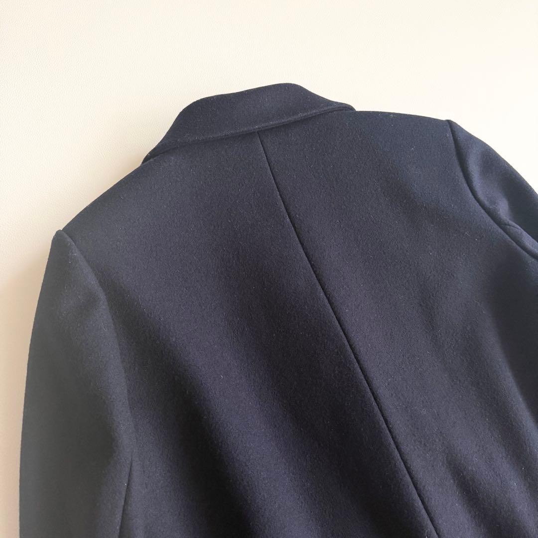 【エンフォルド】チェスターコート ロング 38 日本製 ネイビー 変形デザイン