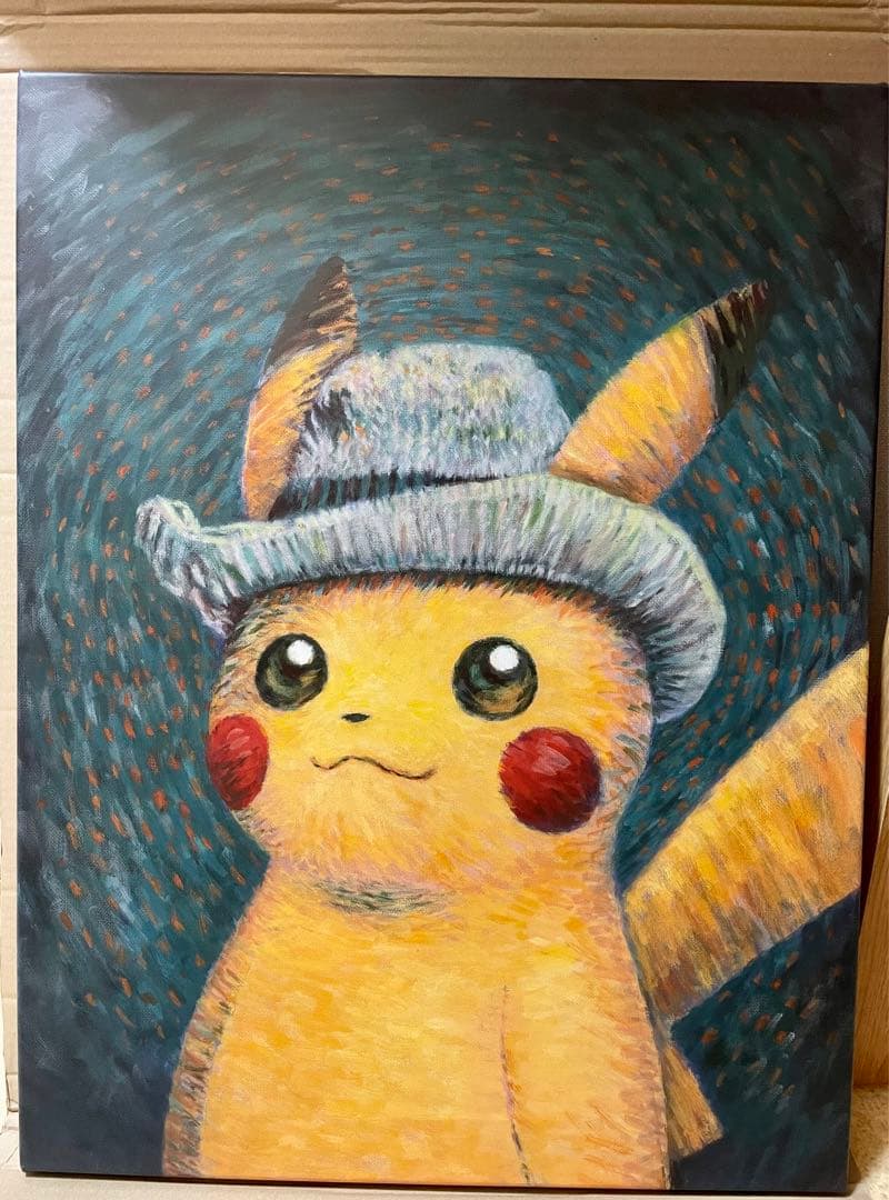 ゴッホピカチュウ　キャンバスアート Mサイズ 65cm×50cm 絵画