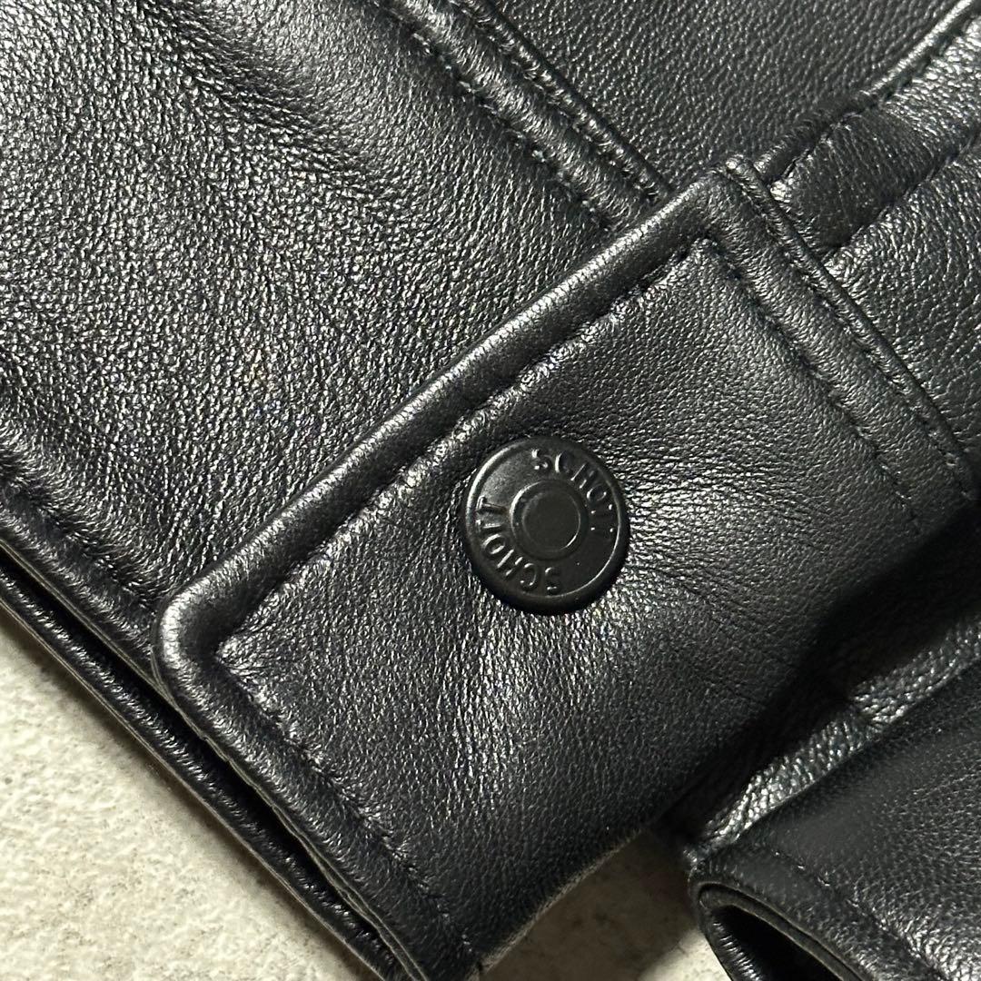 ほぼ未使用 Schott レザー コーチジャケット ウエスタン ブラック M