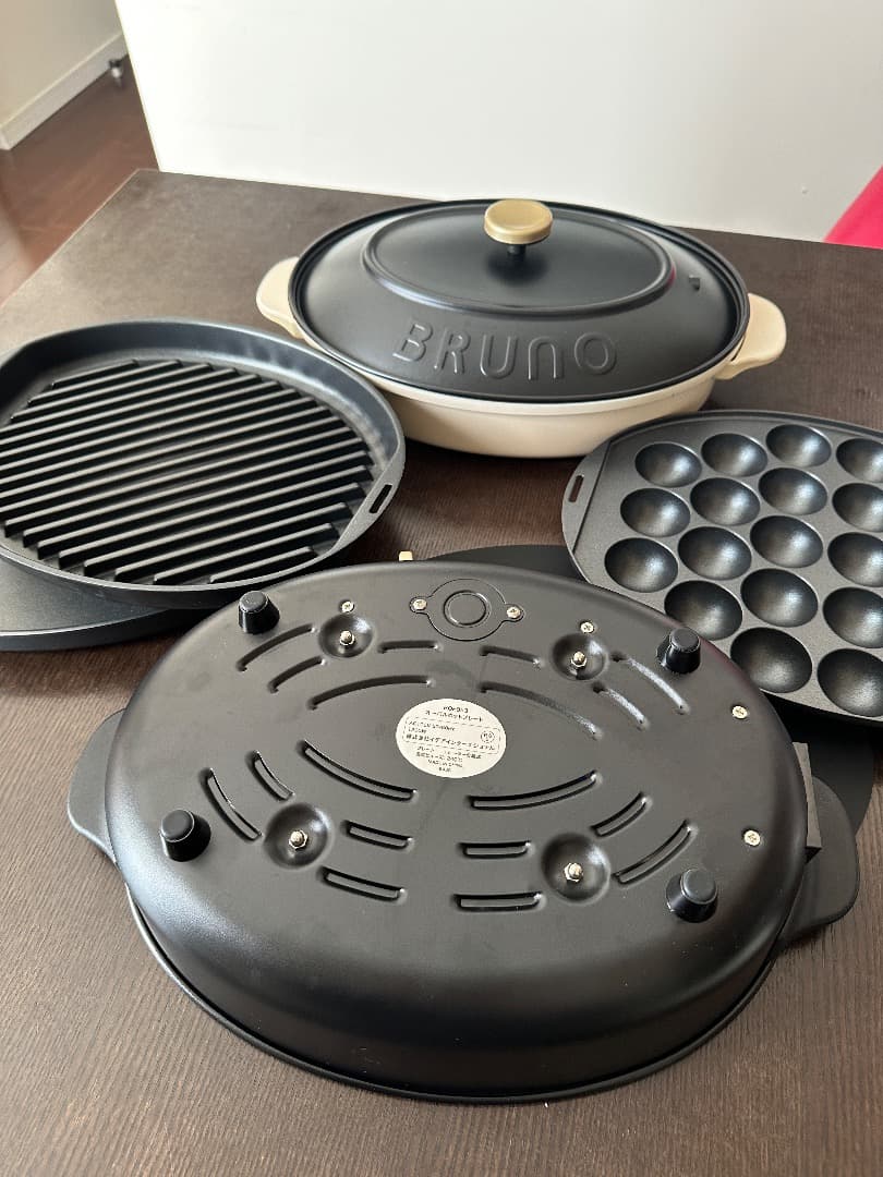 BRUNO オーバルホットプレート 焼肉BBQ グリルプレート付 取扱説明書付