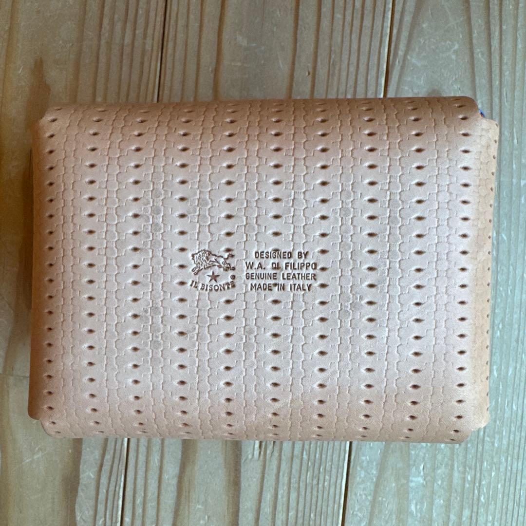 【新品】IL BISONTE レザーカゴマルチボックス マルチストライプ×ヌメ☆