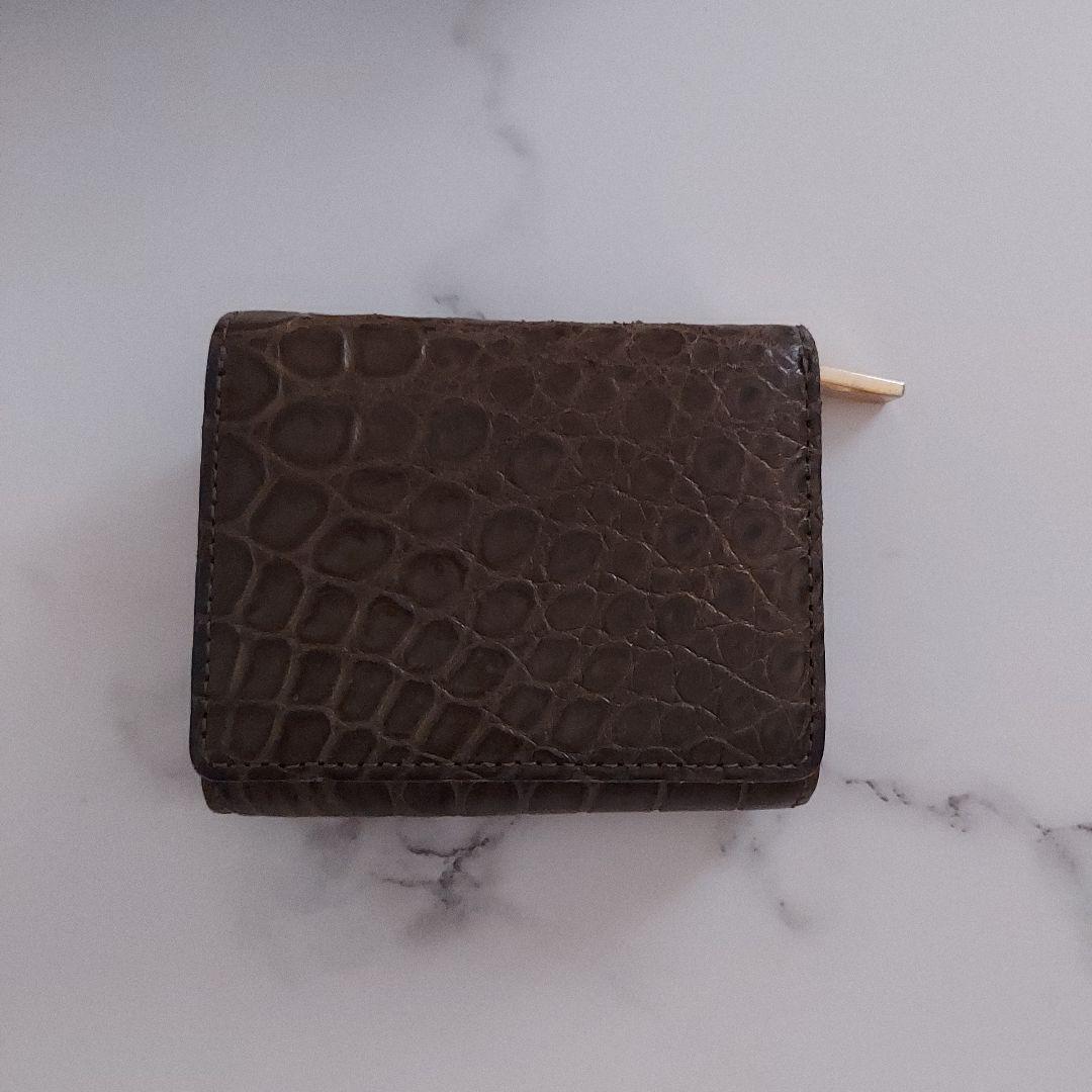 あ*ひ様 ATAO 三つ折り財布 オリーブ クロコダイル