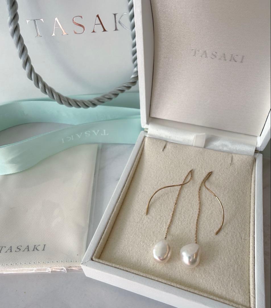 TASAKI バロックパールロングピアス K18YG