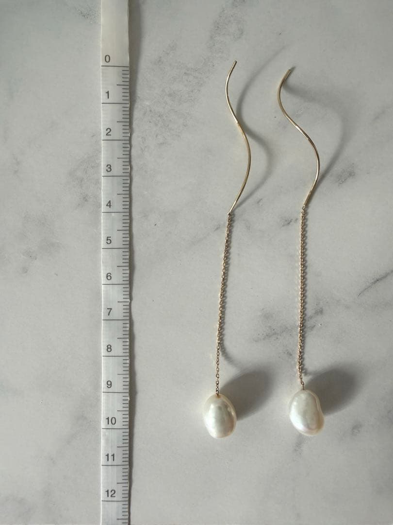 TASAKI バロックパールロングピアス K18YG