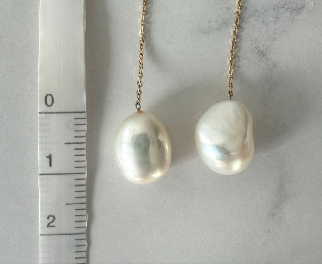 TASAKI バロックパールロングピアス K18YG