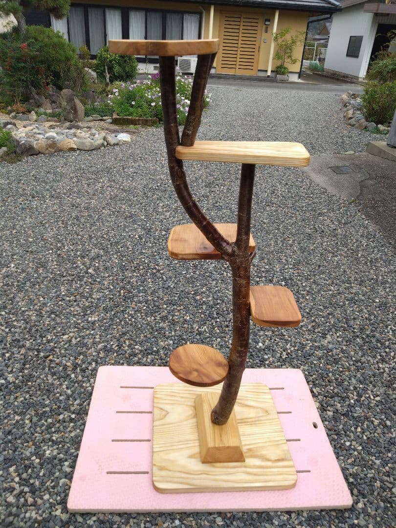 木製キャットタワー 据え置き型　桜❕