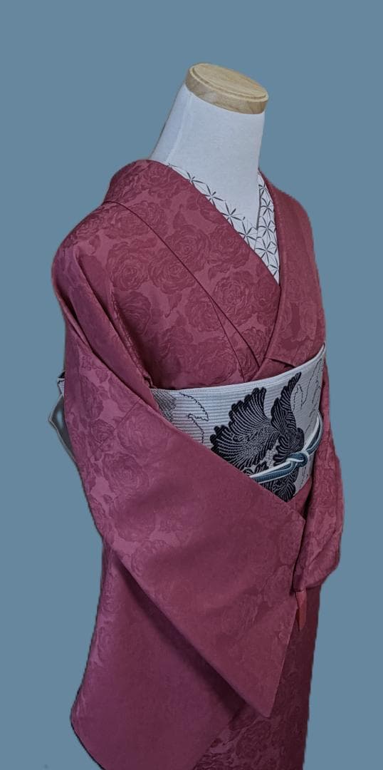 専用　京都小泉　ゴブラン刺繍薔薇柄着物　ローズ系　身丈１６６裄丈６８.５
