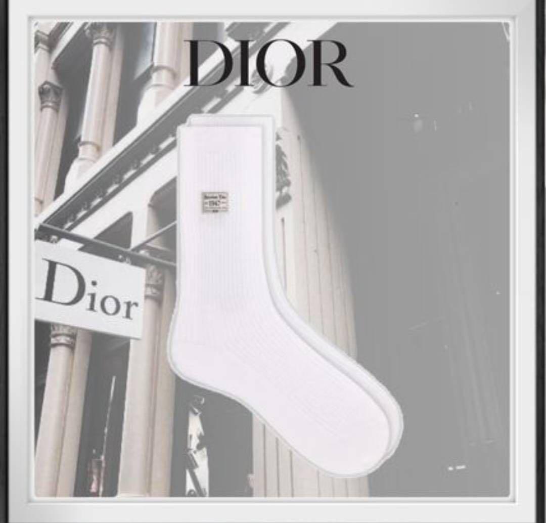 【Christian Dior】靴下 ソックス ホワイト 1947 メンズ