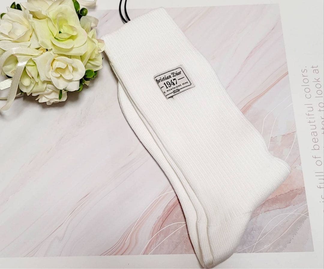 【Christian Dior】靴下 ソックス ホワイト 1947 メンズ