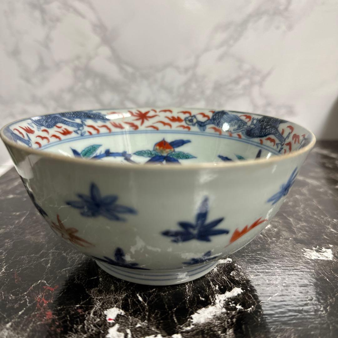 古伊万里、極上手、桃の図、茶碗、鉢。無傷。