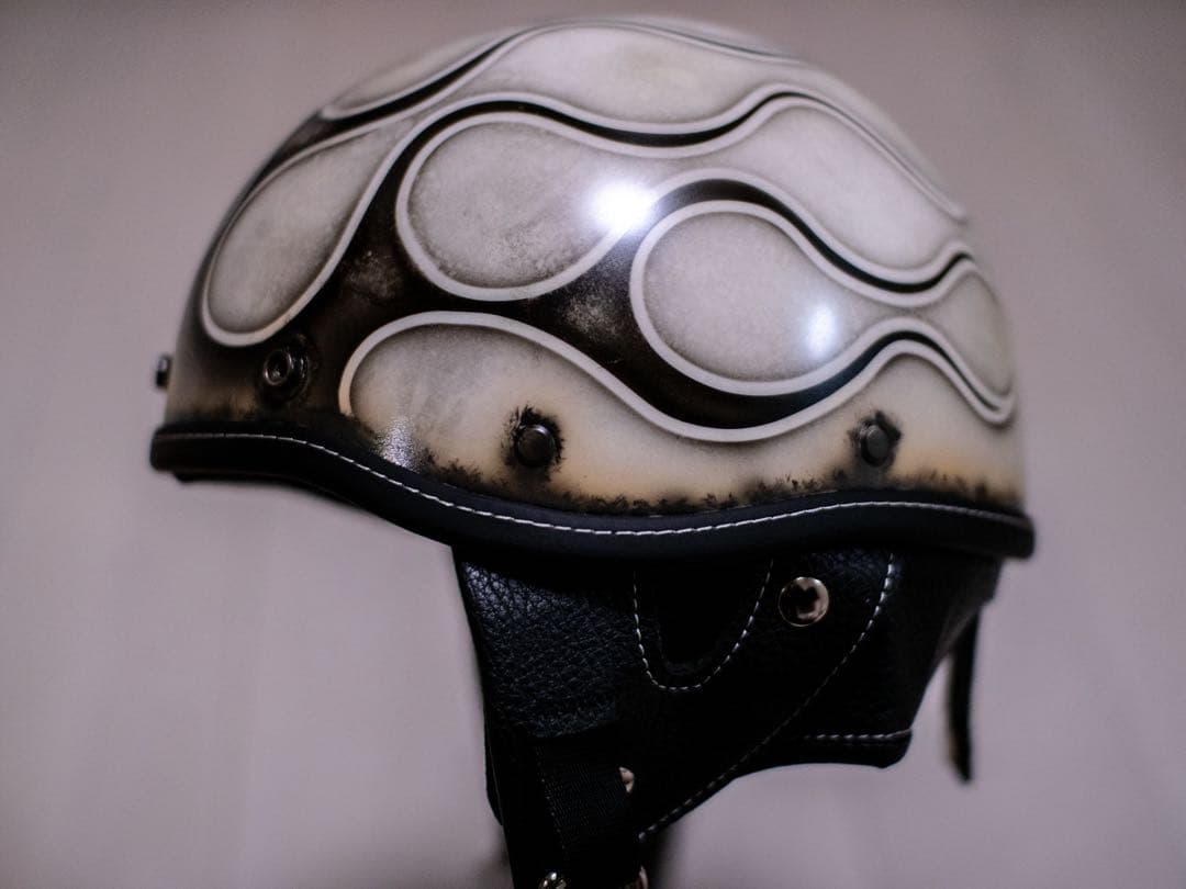 XL 新品未使用　ポリヘル　ポリス　ヘルメット アイボリーエイジング黒フレア