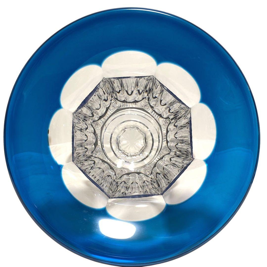 【希少品】サンルイ ヴェルサイユ 花瓶 フラワーベース 青被せ ガラス工芸品