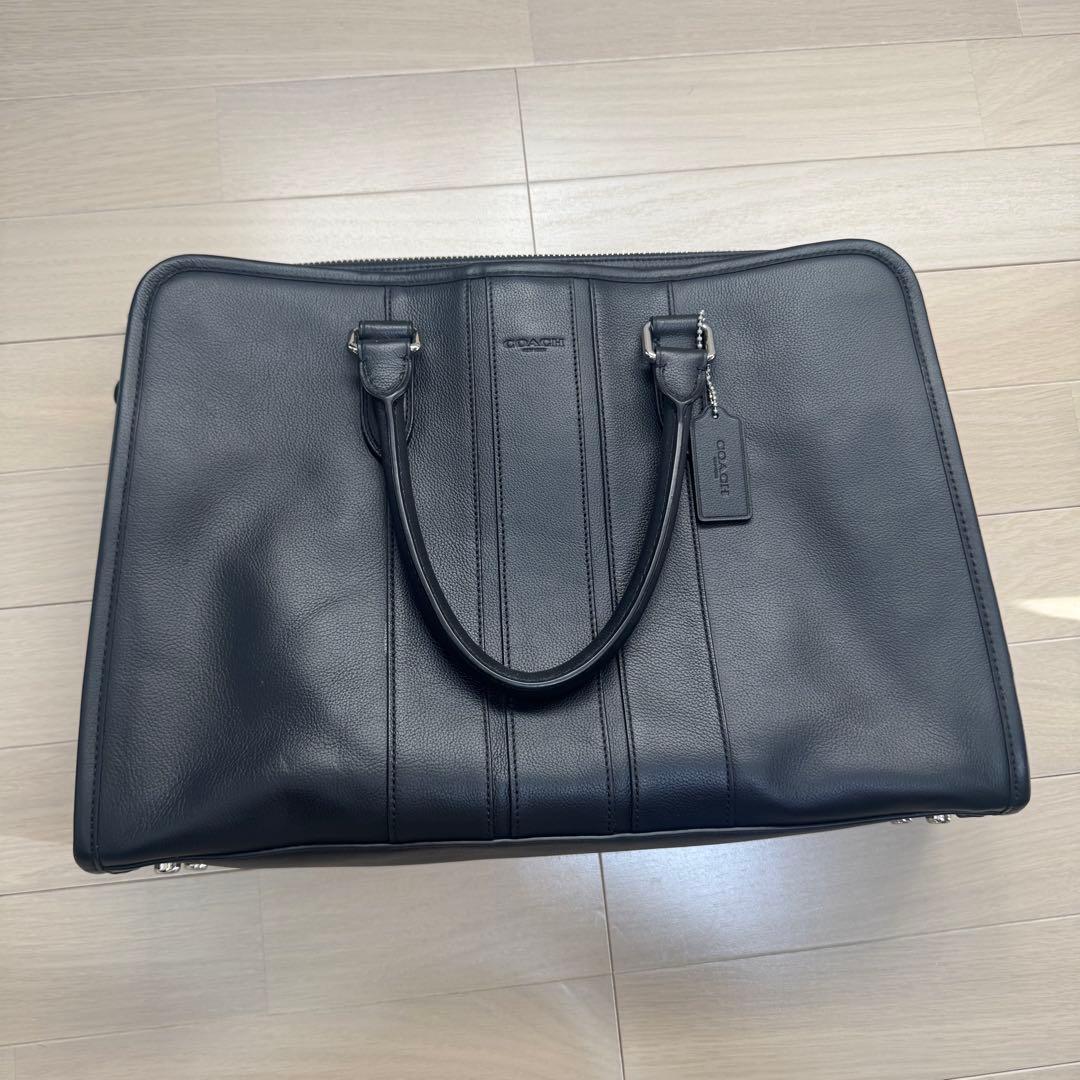 【COACH】レザービジネスバッグ 黒 ブラック