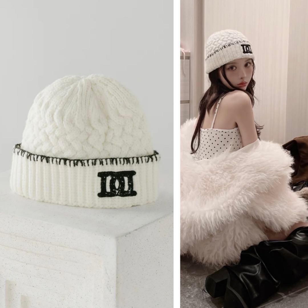 新品・未開封♡Darich♡DDロゴバスケットニットビーニー　WHT