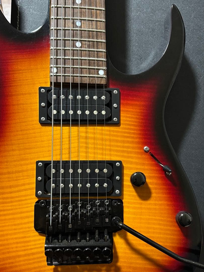 7弦 ロック式 アーム ギター トラ 木目 ラウド メタル ダウンチューニング